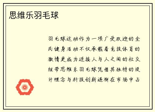 思维乐羽毛球